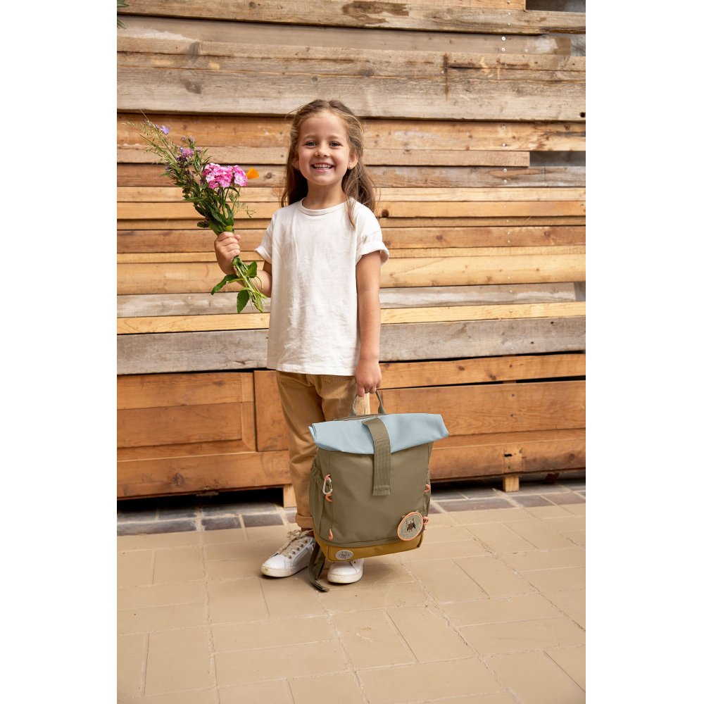 Lassig Παιδική τσάντα πλάτης, Rolltop-Nature, olive