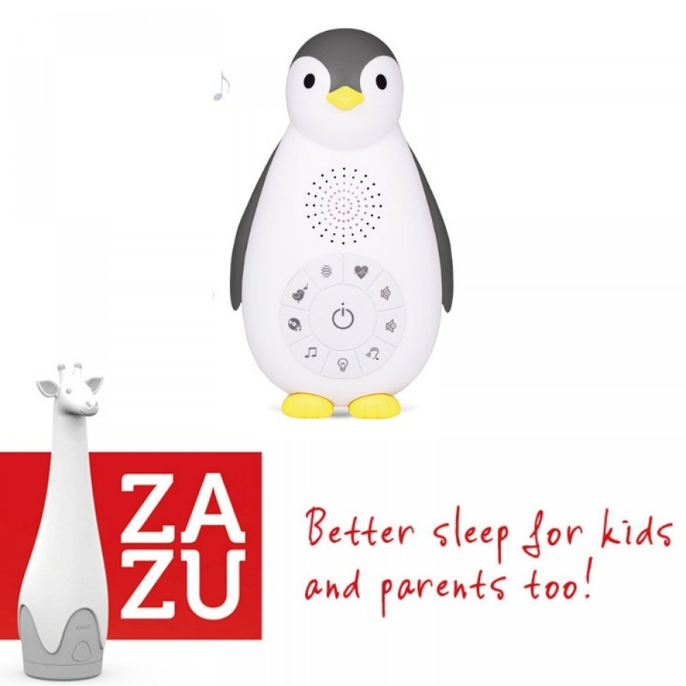 ZAZU Zoe ο Πιγκουίνος συσκευή νανουρίσματος, Bluetooth, φως νυκτός - grey