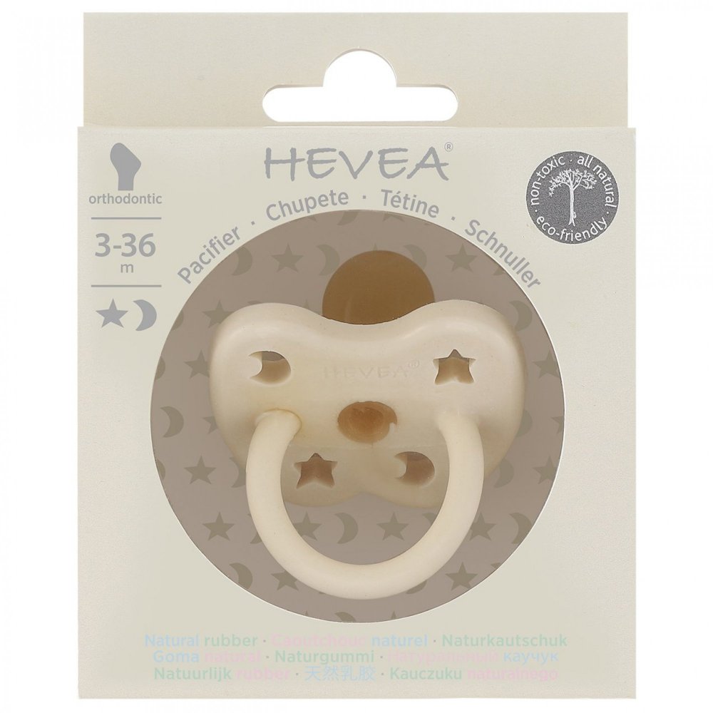 Hevea πιπίλα Milky White 3-36 μηνών - ορθοδοντική από φυσικό καουτσούκ