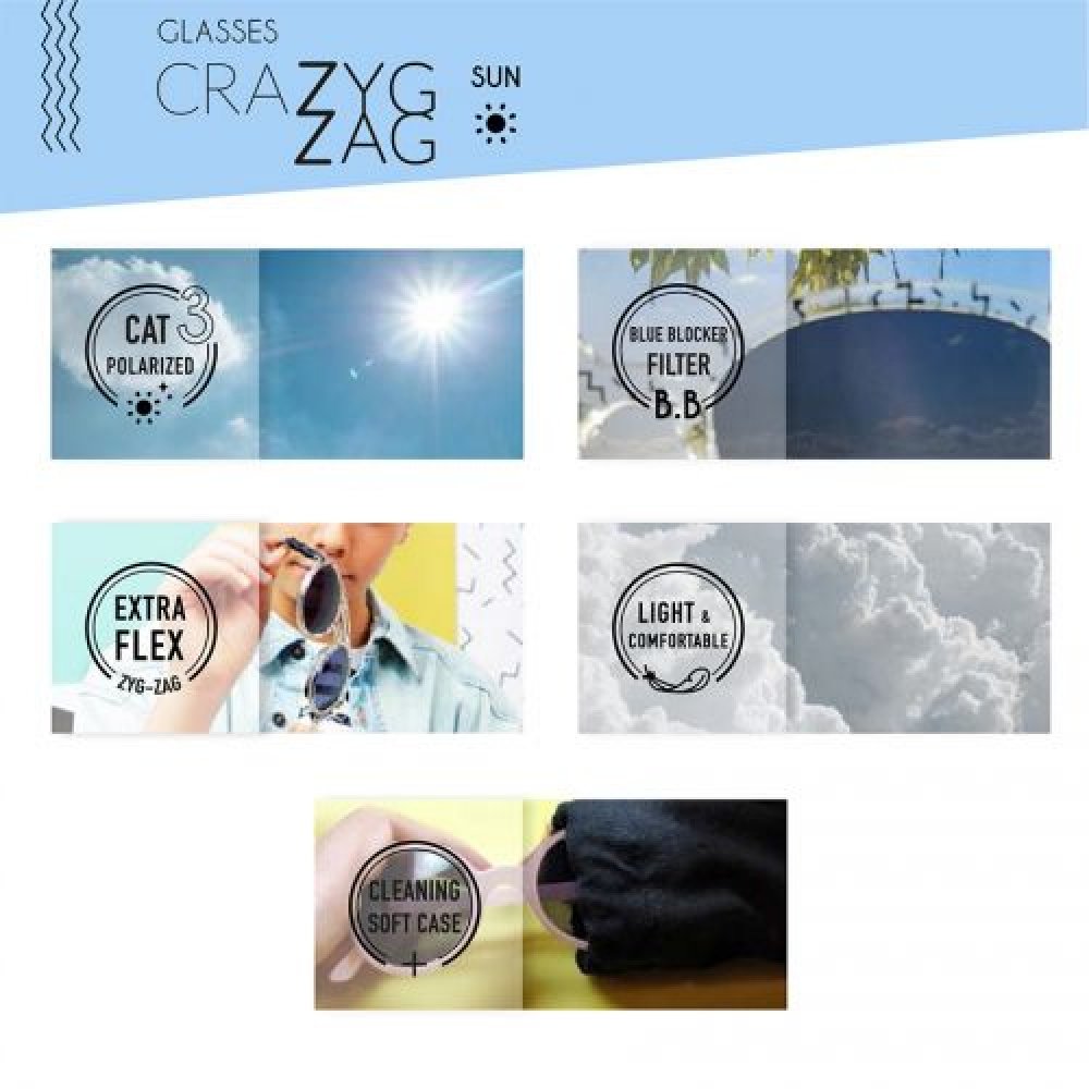 KiETLA Γυαλιά Ηλίου 9-12 ετών CraZyg-Zag SUN RoZZ Blue