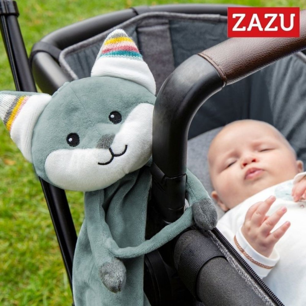 ZAZU FELIX Ντούντου κουβερτάκι αγκαλιάς αλεπουδάκι με συσκευή παραγωγής λευκών ήχων και μελωδιών 