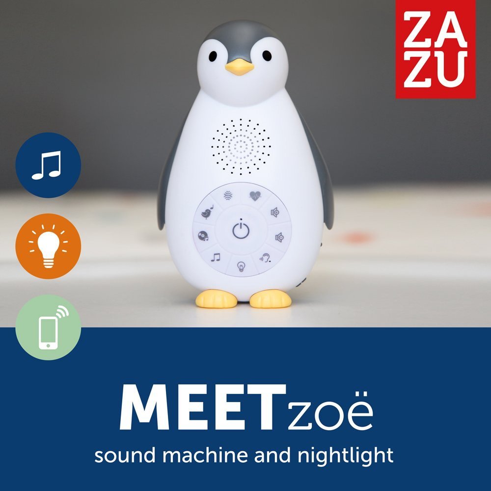 ZAZU Zoe ο Πιγκουίνος συσκευή νανουρίσματος, Bluetooth, φως νυκτός - grey