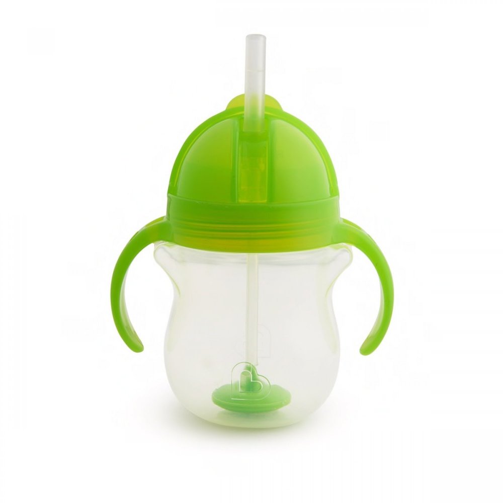 Ποτηράκι με καλαμάκι Munchkin Click Lock Tip & Sip Straw Cup green