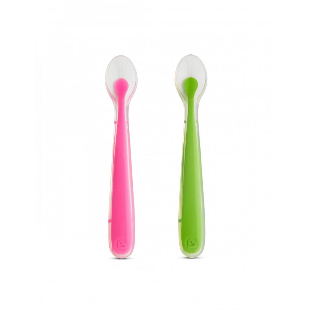 Munchkin Gentle™ Weaning Silicine Spoons (pink-green)