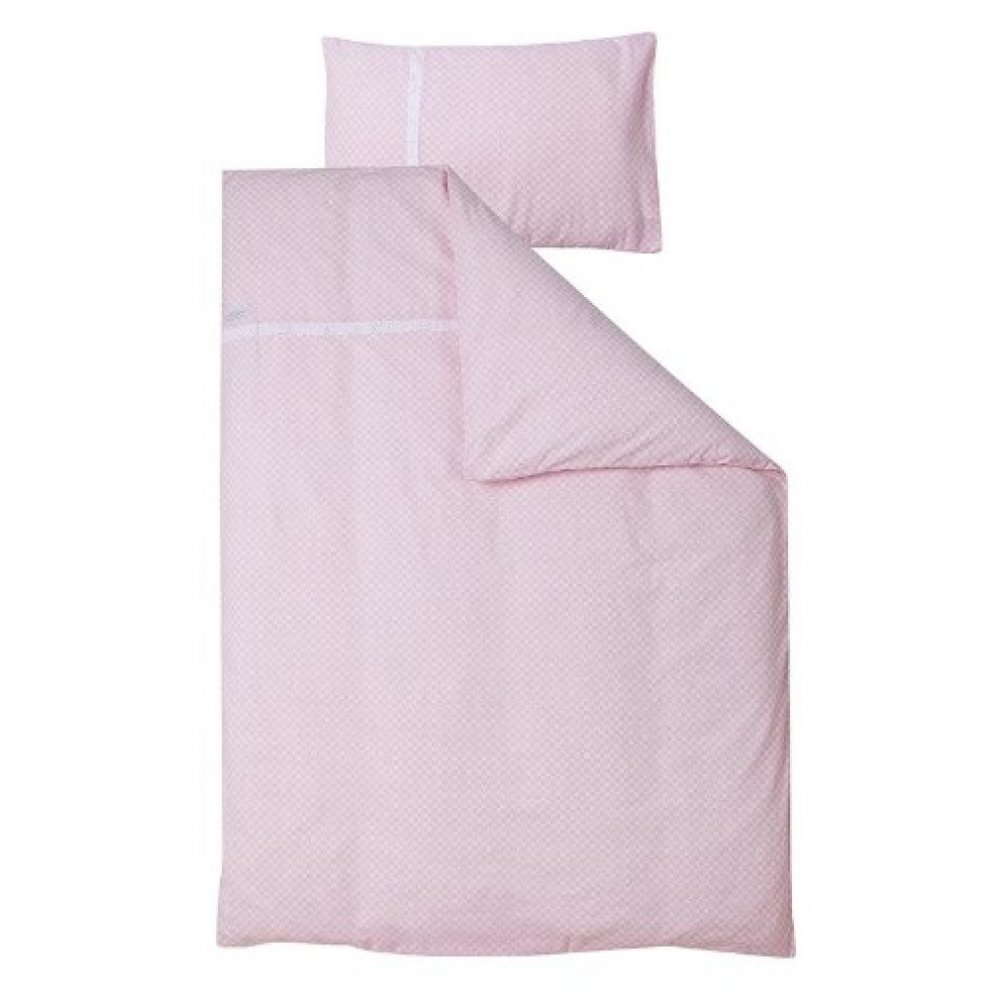 Little Dutch παπλωματωθήκη (140x200 cm) και μαξιλαροθήκη μονού κρεβατιού (60x70 cm) Sweet Pink